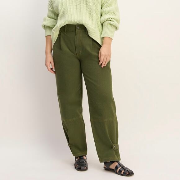 The Everlane x Marques' Almeida Canvas Oversized Barrel Pant Green NEW Size 26R - Picture 1 of 11